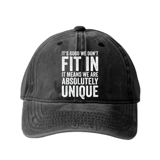 Positivity Misfits Poets Poetry Unique Uniqueness Washed Denim Baseball Caps