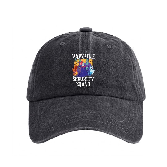 Vampire Security Squad Funny Easy Halloween Costum Washed Denim Baseball Caps