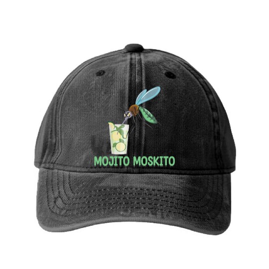 MOJITO MOSKITO | Funny Beer Washed Denim Baseball Caps | Funny Alcohol