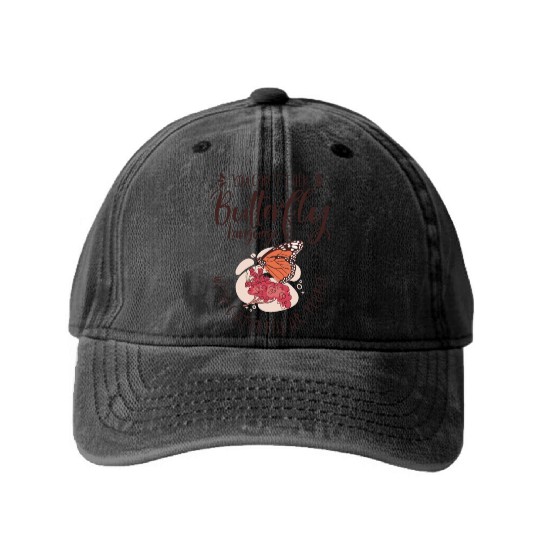 Celestial Art Butterfly Talking Mystical Insect Washed Denim Baseball Caps