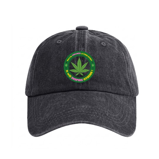 Drug Addiction Recovery AA Sober Sobriety Cannabis Washed Denim Baseball Caps