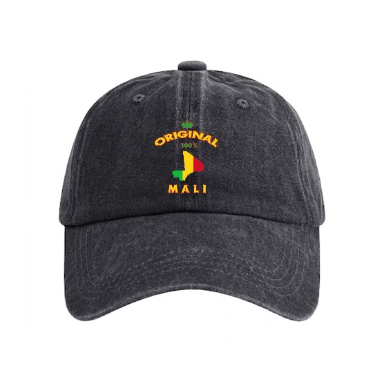 Mali Original 100% flag design Washed Denim Baseball Caps