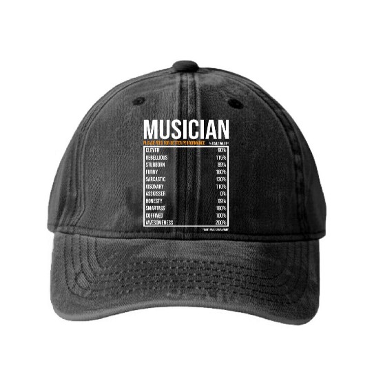 Musician Daily Value funny Musician Washed Denim Baseball Caps