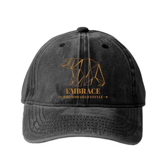 Embrace The Nomad Lifestyle Design Washed Denim Baseball Caps