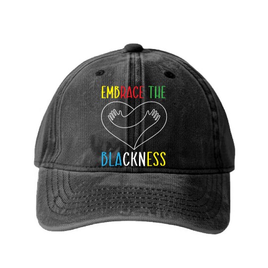 Embrace The Blackness Black History Month Melanin Washed Denim Baseball Caps