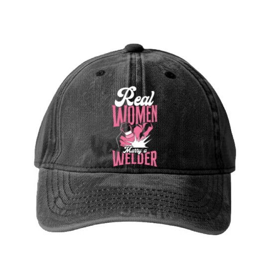 Welder Welding Wife Marriage Washed Denim Baseball Caps