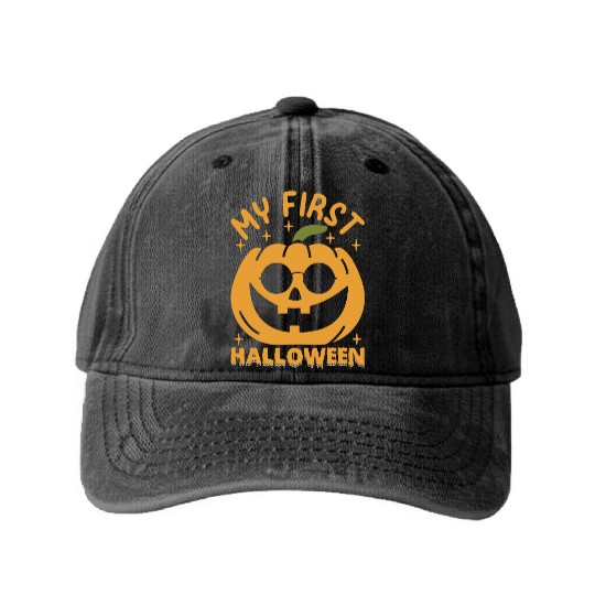 Halloween Baby Shower Newborn Baby My First Hallo Washed Denim Baseball Caps