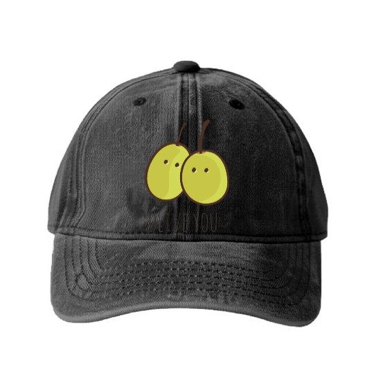 I Love You (Olive You) cute Washed Denim Baseball Caps