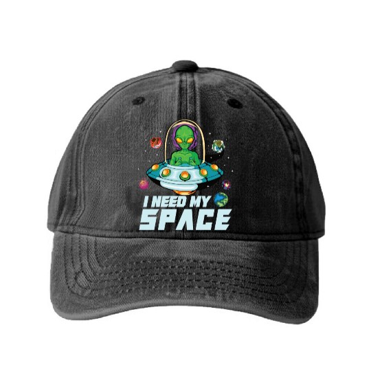 Alien Extraterrestrial Area 51 UFO Space Geek Gift Washed Denim Baseball Caps