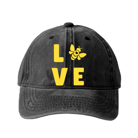 I Love Bees Save The Bees Lover Beekeeper Pullover Washed Denim Baseball Caps