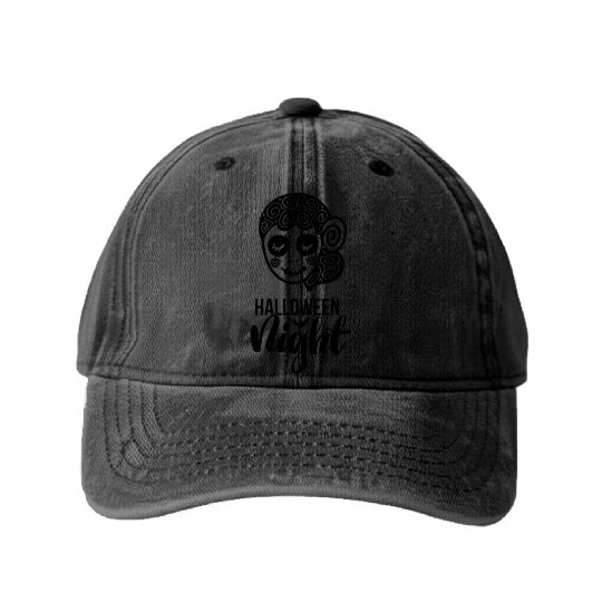 Halloween Santa Muerte Washed Denim Baseball Caps