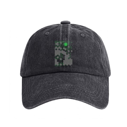 Computer Science Circuit Board Washed Denim Baseball Caps