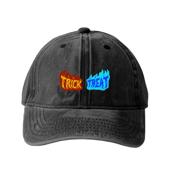 TRICK OR TREAT Washed Denim Baseball Caps
