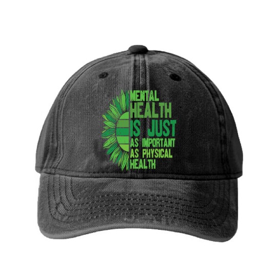 You Are Not Alone Mental Health Awareness Washed Denim Baseball Caps