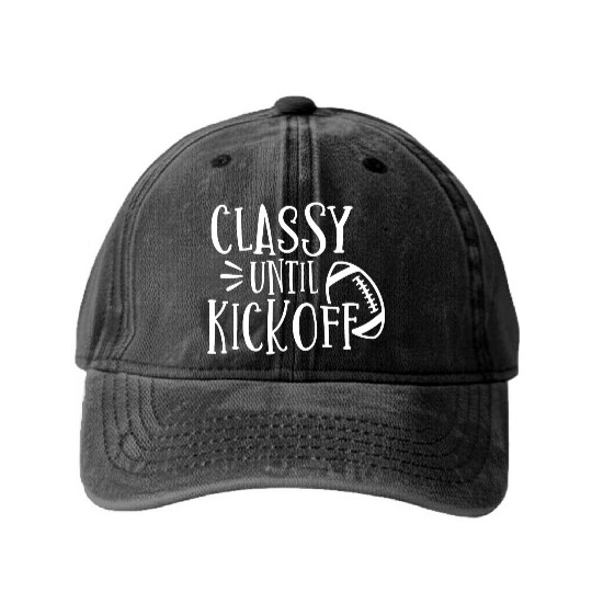 Classy Until Kickoff College Football Southern Washed Denim Baseball Caps