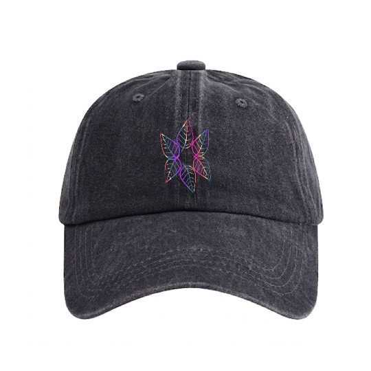 leaf icon nature purple pattern leaves circle Washed Denim Baseball Caps