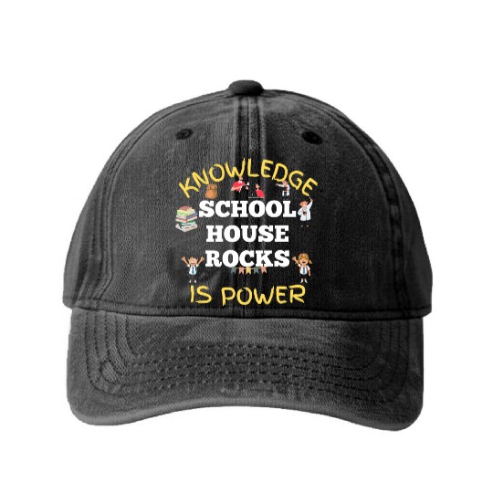 Knowledge Schoolhouse Rock is Power Washed Denim Baseball Caps