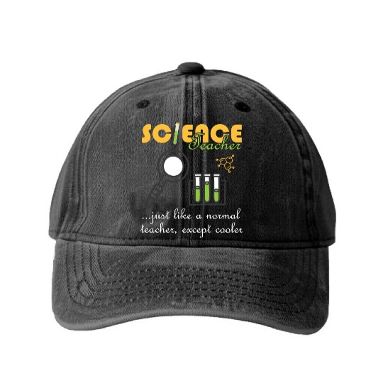 Chemistry Physics Biology Funny Science Teacher Washed Denim Baseball Caps