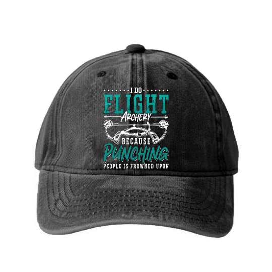 Archery I Do Flight Crossbow Target Hunting Archer Washed Denim Baseball Caps