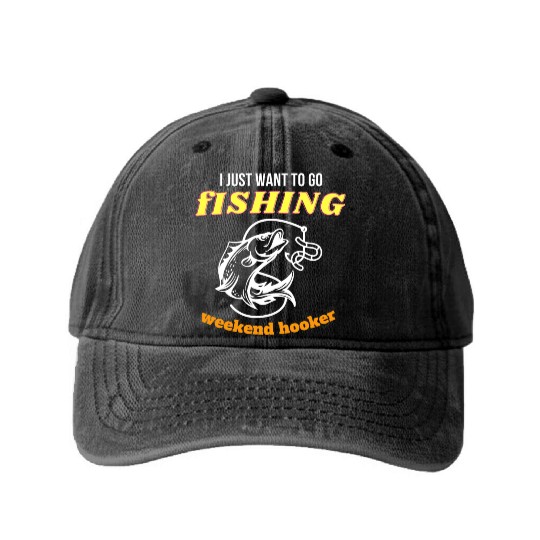 Fishing Lifestyle weekend hooker Washed Denim Baseball Caps