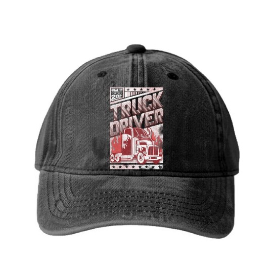 Truck Driver, Truck driving Washed Denim Baseball Caps