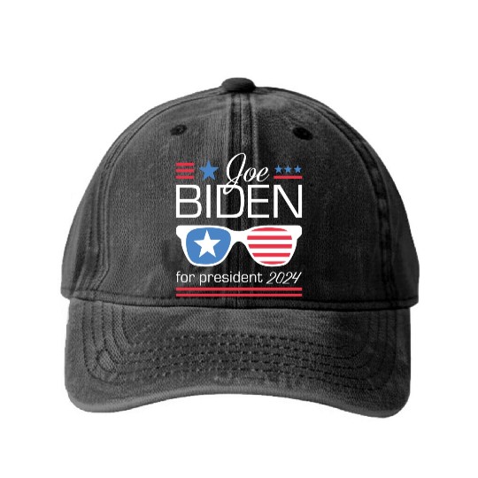 Joe Biden For President 2024 Washed Denim Baseball Caps