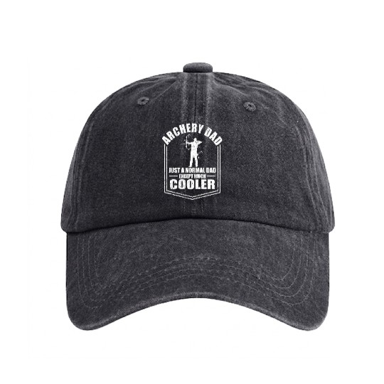 Archery Dad Normal Dad Except Cooler Fathers Day Washed Denim Baseball Caps