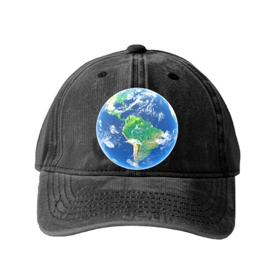 Earth Planet Washed Denim Baseball Caps