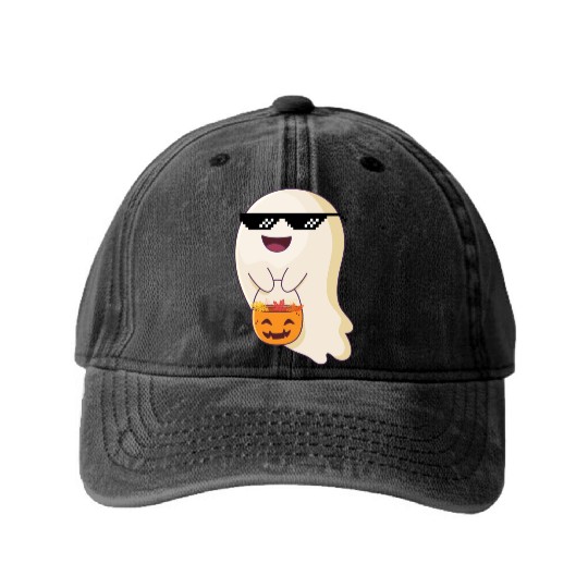 trick or treat thug life Washed Denim Baseball Caps