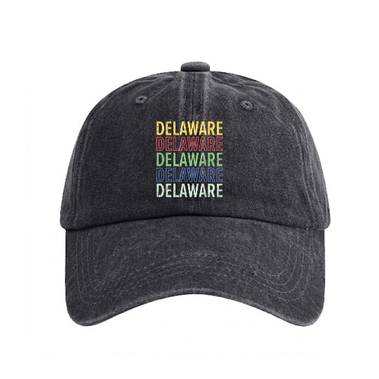 Delaware State USA America United States Washed Denim Baseball Caps