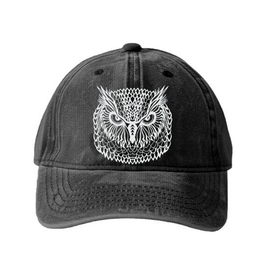 Tribal owl mystic owls Washed Denim Baseball Caps