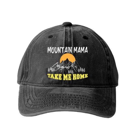 Mountain Mama take me Home Washed Denim Baseball Caps