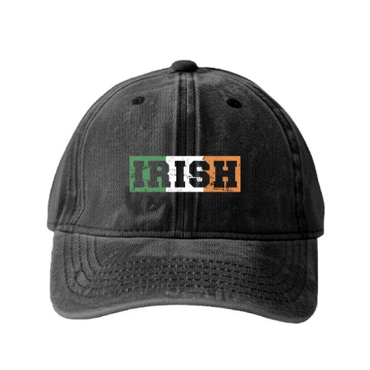 Vintage Ireland Flag St. Patrick's Day Washed Denim Baseball Caps