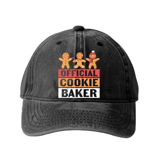 Christmas Official Cookie Baker xmas christmas Washed Denim Baseball Caps