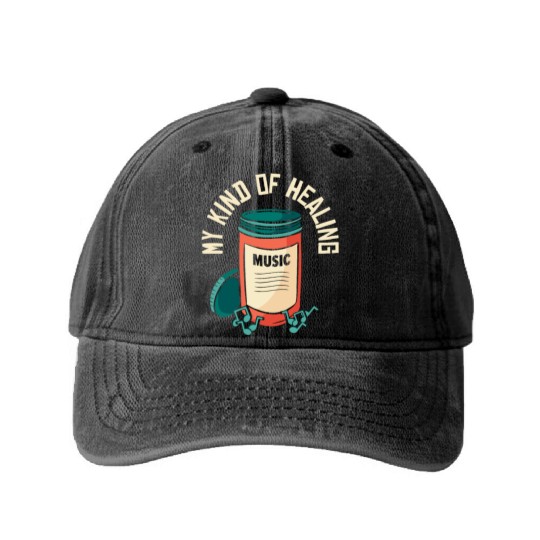 Music Pills Musician Notes Lover Healing Washed Denim Baseball Caps