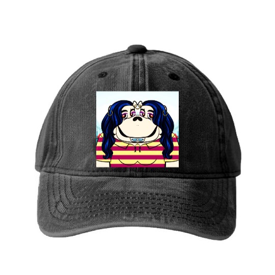 hippo Washed Denim Baseball Caps