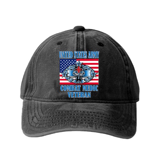 Combat Medic 4th Award Memorable Us Washed Denim Baseball Caps