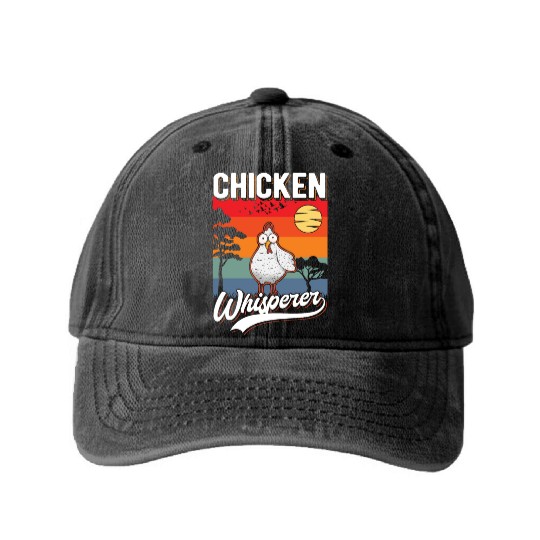 Chicken Whisperer Farmer Washed Denim Baseball Caps