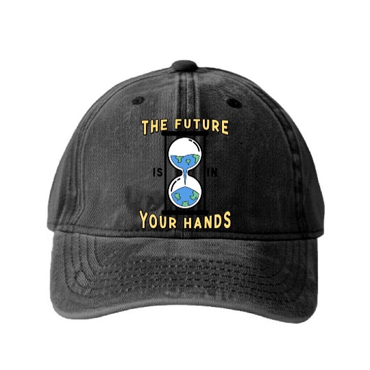 Earth Hour Time Environmentalist Save The Planet Washed Denim Baseball Caps