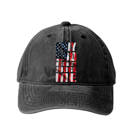 Only God can Judge Me usa Washed Denim Baseball Caps