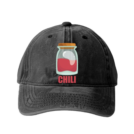 Chili Spice Food Taste Food Cooking Washed Denim Baseball Caps