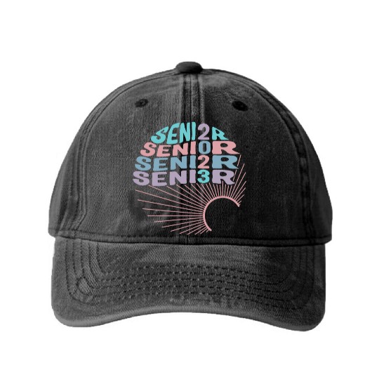 Graduation Washed Denim Baseball Caps, Senior Class Of 2023 Gift End
