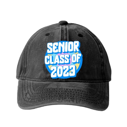Graduation Washed Denim Baseball Caps, Senior Class Of 2023 Gift End