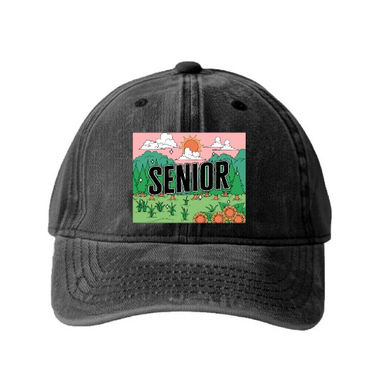 Graduation Washed Denim Baseball Caps, Senior Class Of 2023 Gift End
