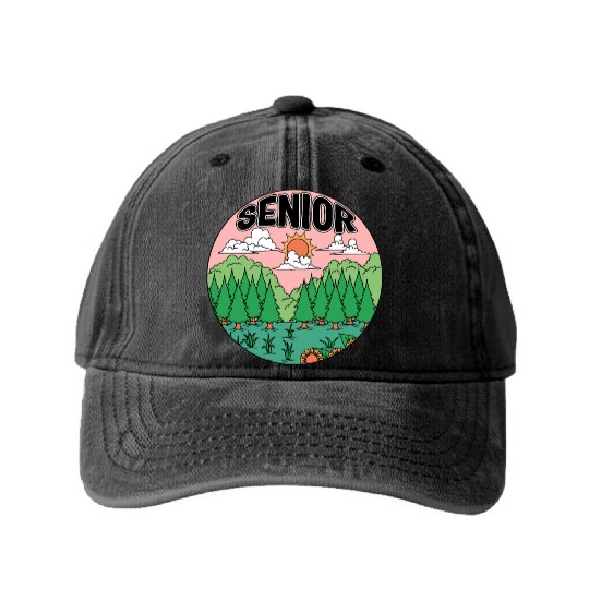 Graduation Washed Denim Baseball Caps, Senior Class Of 2023 Gift End