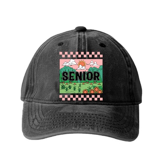 Graduation Washed Denim Baseball Caps, Senior Class Of 2023 Gift End