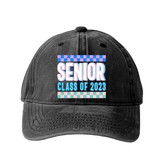 Graduation Washed Denim Baseball Caps, Senior Class Of 2023 Gift End