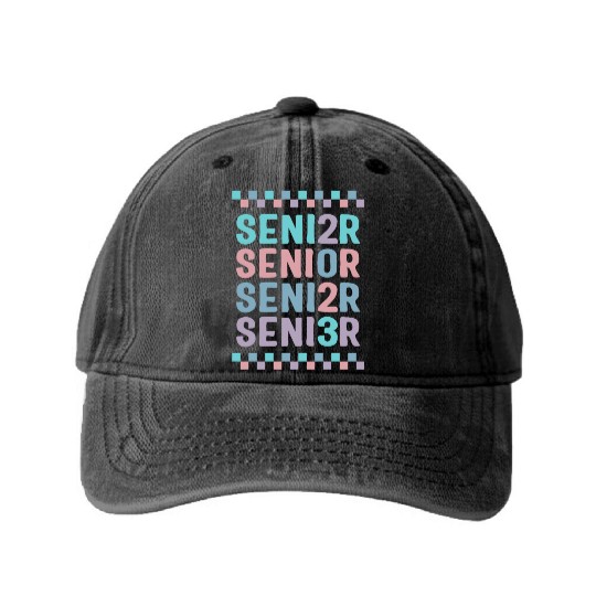 Graduation Washed Denim Baseball Caps, Senior Class Of 2023 Gift End