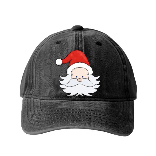 Cute Santa Claus Washed Denim Baseball Caps