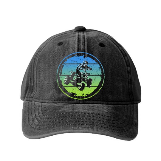 ATV Bike Offroad 4 wheeler Quad Washed Denim Baseball Caps